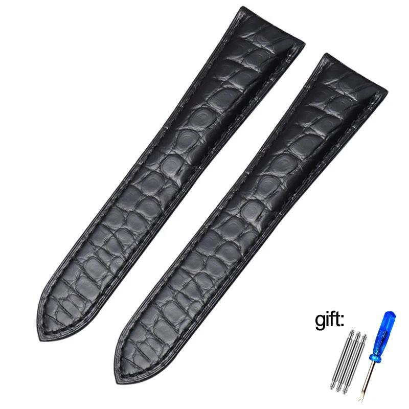 

ONEAlligator Genuine Leather Watch Strap For Cartier Solo Tank London Calibo Leather Watch Band Men And Women 16mm 18mm 20mm 22mmMN 20mm