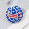 PADI Enamel Brooch: Red Diver & Blue Earth Scuba Diving Badge for Backpack