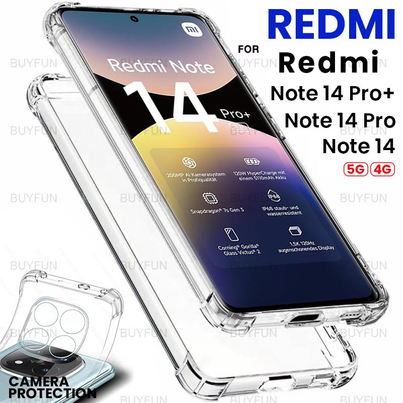 

Fundas For Redmi Note 14 15 Pro 5G 4G Clear Transparent Crystal TPU Soft Case On Redmy Note14 Pro+ 5G Airbags Shockproof Coque Note15 Pro Plus 5G прозорий