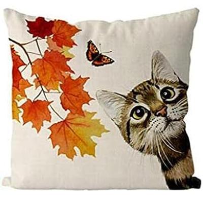 Autumn pillowcase 35X35cm maple leaf autumn thanksgiving pillowcase cushion cover farmhouse home decoration