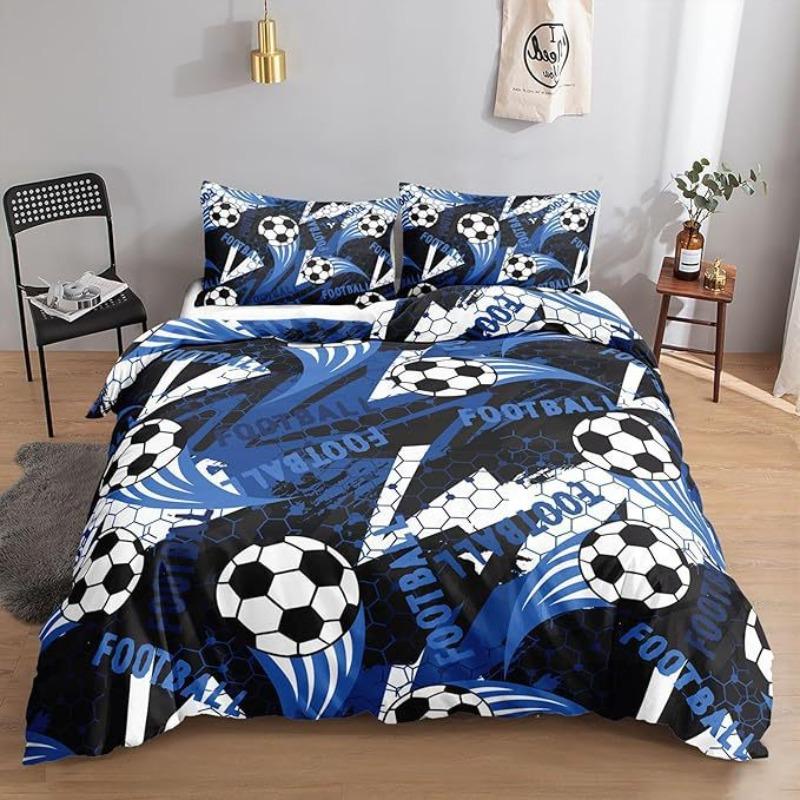 Cartoon Football Sheets, Quilt Sets, Bedding Sets, Three-Piece Digital Printing Student Dormitory Sets
