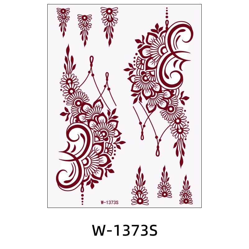 Zhengxiang 2025 Waterproof Brown Floral Lace Henna Tattoo Sticker