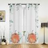 Thanksgiving Herbst Eukalyptus Kürbis Vorhänge für Schlafzimmer Wohnzimmer Fenster Vorhang Behandlungen Jalousien Küche Dekor Vorhänge