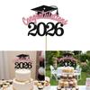 2026 Graduation Party Supplies 4PCS Cake Toppers With Paper Materials Design Paper Graduation Cake Inserts