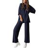 Women's 2 Piece Outfit Oversized Half Sleeve Top Wide Leg Pants Set Casual Loungewear