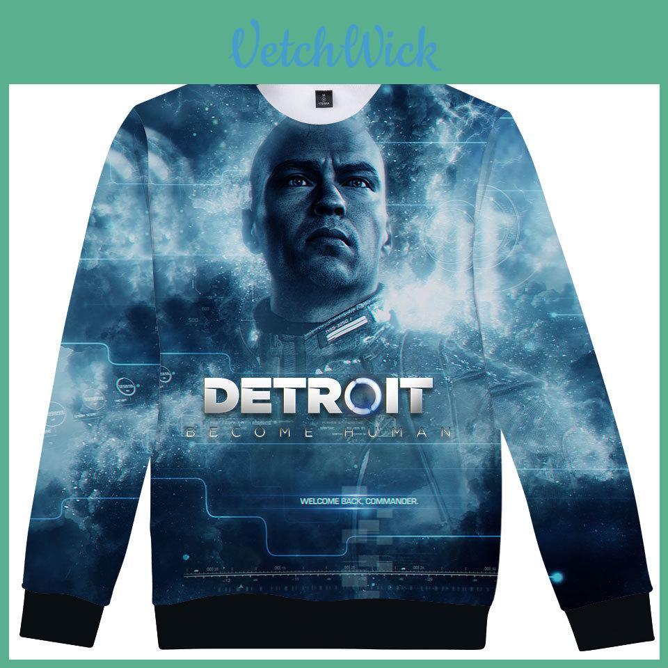 Premium Quality Detroit Become Human Connor Cosplay 3d Print Hoodie Sweater Costume