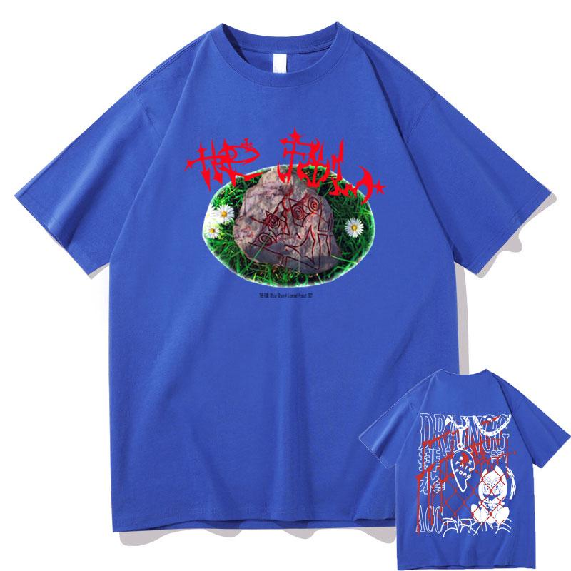 Bladee The Fool Drain Gang Music Album Double Sided Print Tshirts Men Women Hip Hop Casual Tshirt Man Rock T Shirt Streetwear