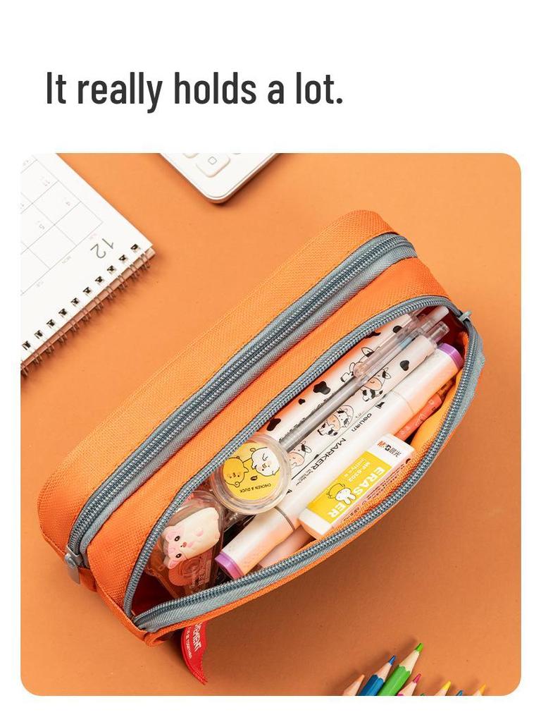 Camouflage Double-Layer Pencil Case for Junior High Students