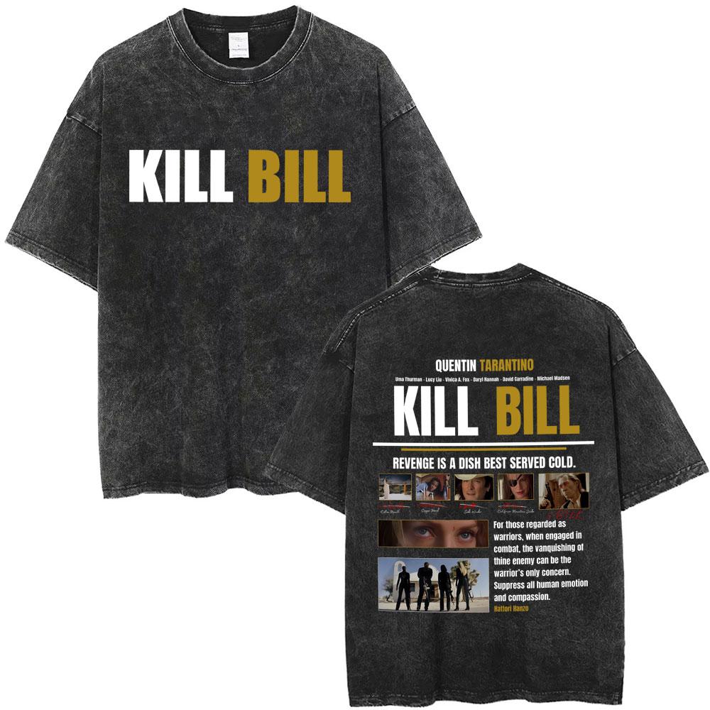 Hattori Hanzo ČERVENÉ Meče a Sushi Kill Bill Okinawa Japonsko Tarantino Vintage Prané Trička Pánské Dámské Ležérní Retro Streetwear