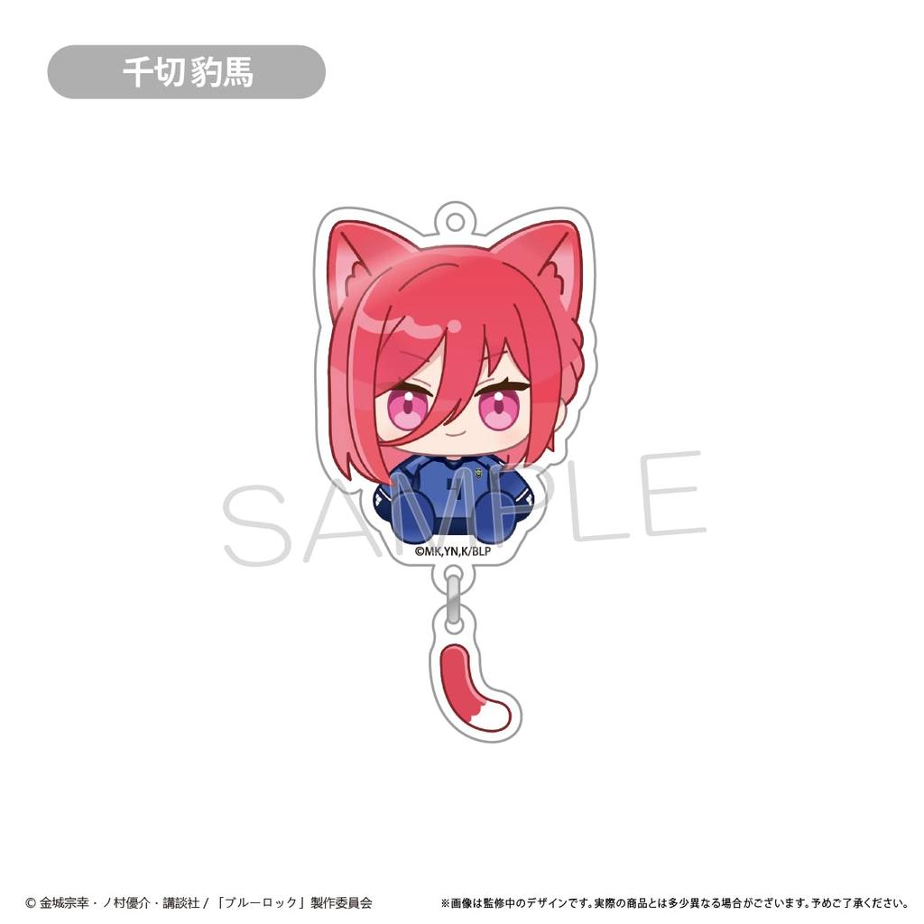 Blue Rock dangling acrylic box of 8 keychains,