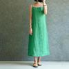 summer new large size cotton and linen suspender dress comfortable and cool versatile backless