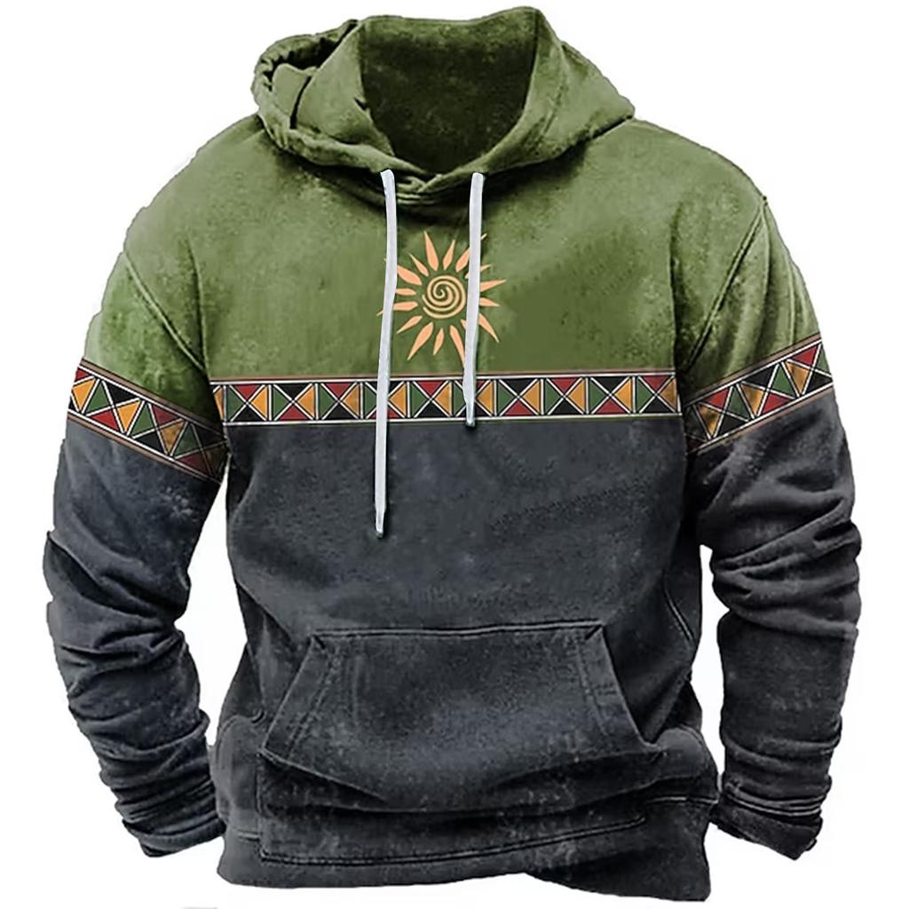 Men's Large Size 3D Printed Hooded Sweatshirt Hip Hop Trend Sweatshirt Loose Peplum Sports Tops