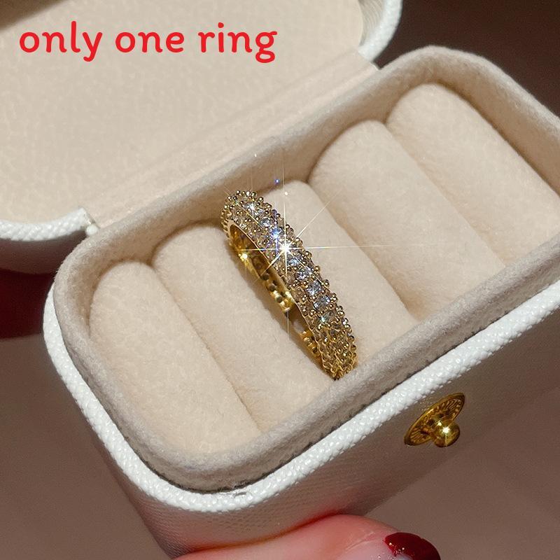 Minimalist Geometric Zircon Ring For Women Gold Plated Elegant Fashion Jewelry золотой