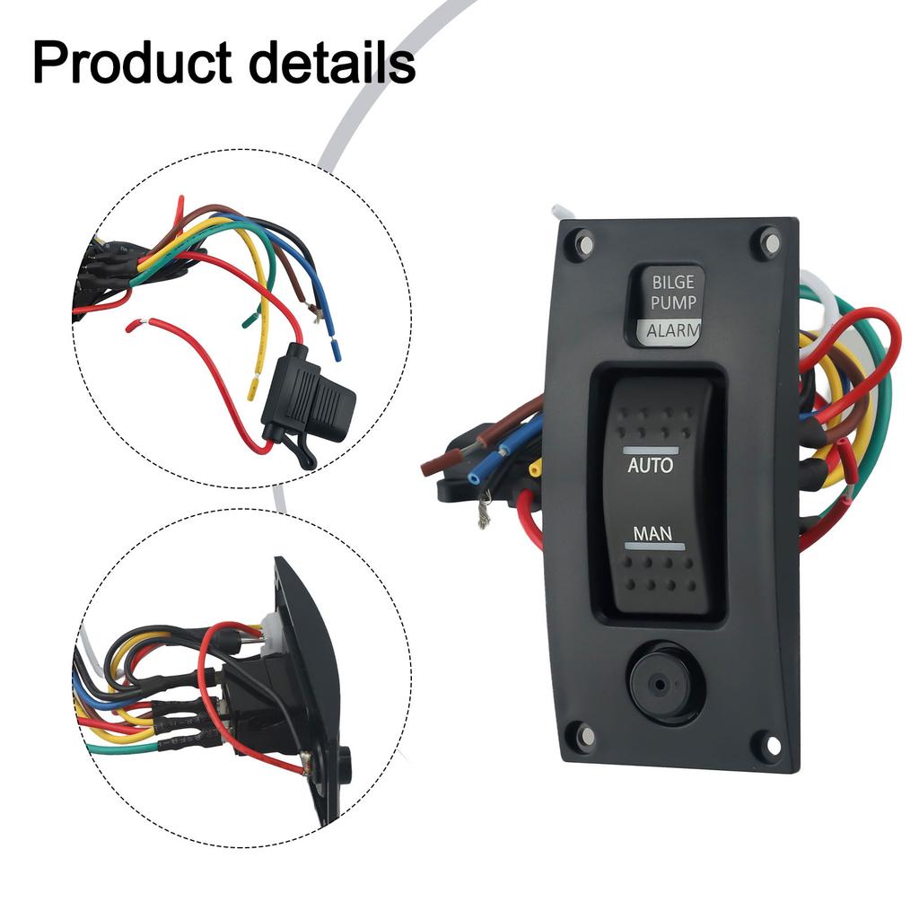 Switch Panel Pump Bilge Curved Shaped Plastic IP66
