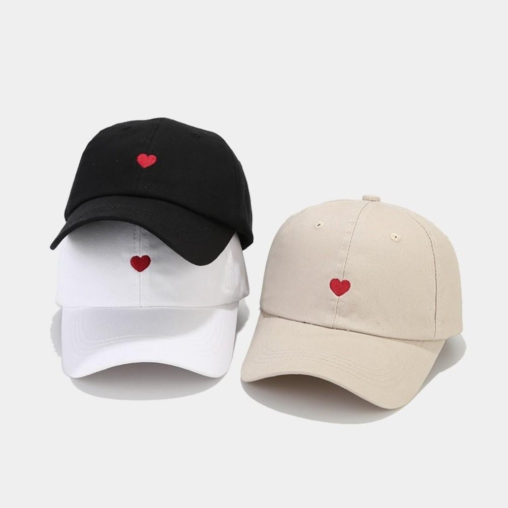 Simple Love Embroidery Baseball Cap Sun Protection Breathable Sun Hat Adjustable Sunshade Hat Men and Women