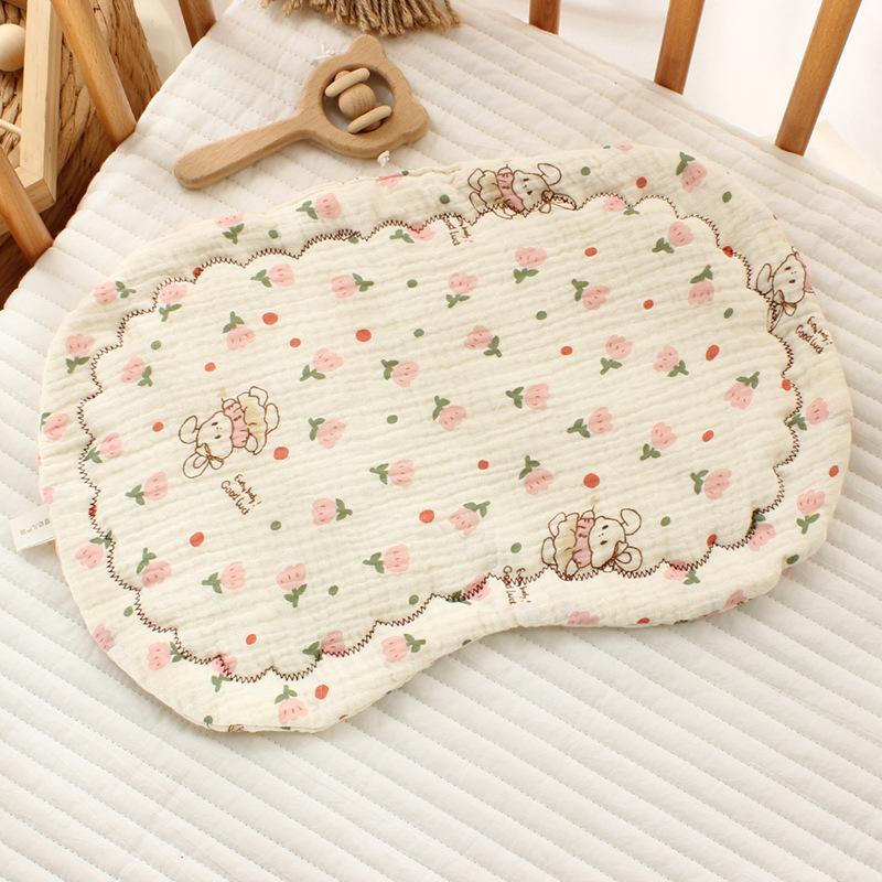 INS-style Newborn Baby Gauze Cloud-shaped Pillow U-shaped Cotton-filled Pillow, Baby Pillowcase, Anti-spit-up Mat, Flat Pillow