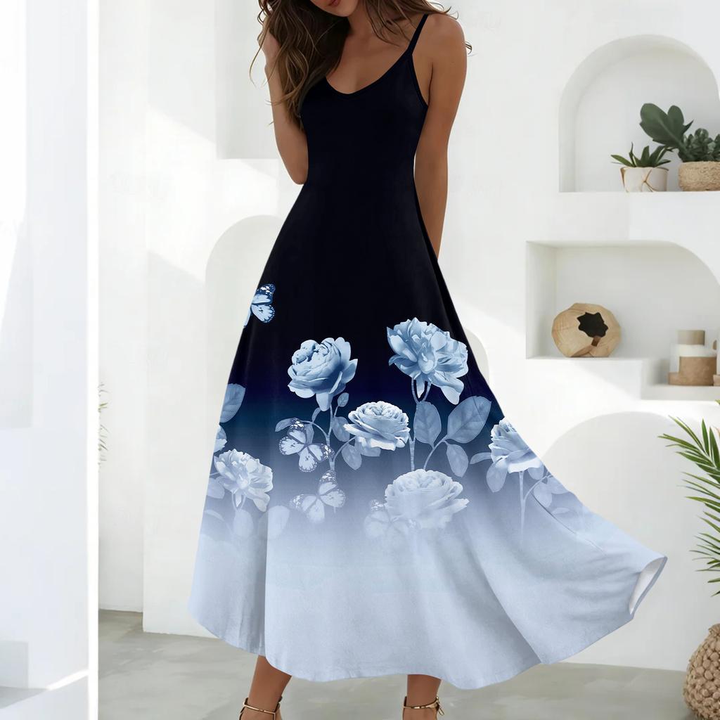 Summer Dresses For Women Dresses Long Flowy A Line Sleeveless Sundresses With Pockets
