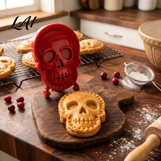 Baking Gifts for Bakers Halloween Hand Pie Mold Skull Dough Press Cutter Reusable Cutter Mini Mold Holiday Treats Pastry Supplies Creative