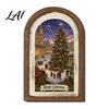 Vintage Christmas Home Decor Rustic Wooden Decoration Arched Window Frame Wall Decor Winter Xmas Holiday Party Table Sign Tabletop Ornament