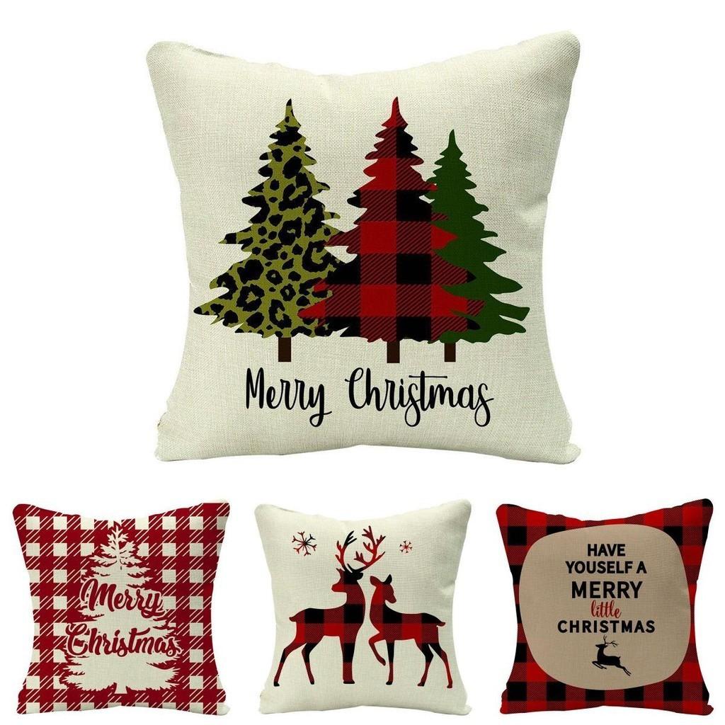 Festive Christmas Cushion Cover Featuring Adorable Reindeer And Snowflakes Design