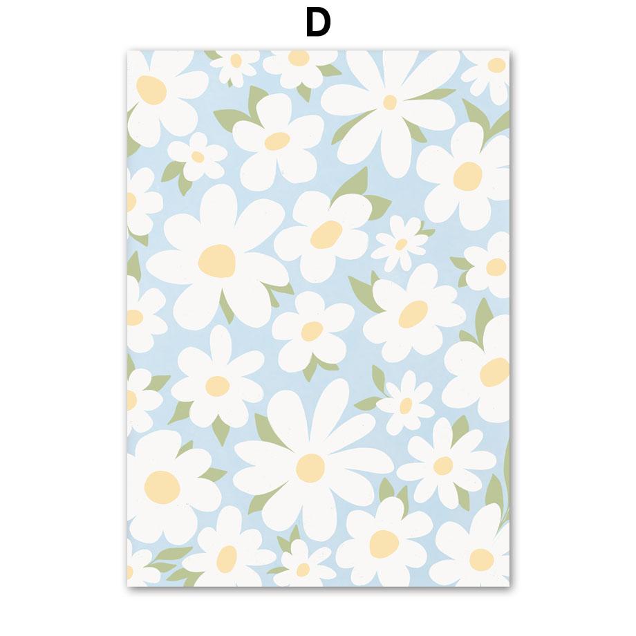 Blue Flower Market Minimalism Wall Art Canvas Painting Nordic Posters And Prints Abstract Wall Pictures For Living Room Decor