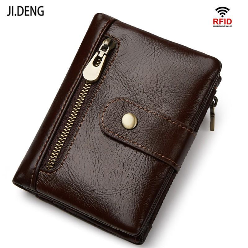 Real Leather Men's Wallet Large Capacity Head Layer Cow Pickup Bag Retro Coin Purse Multi Card Slot Short Vertical