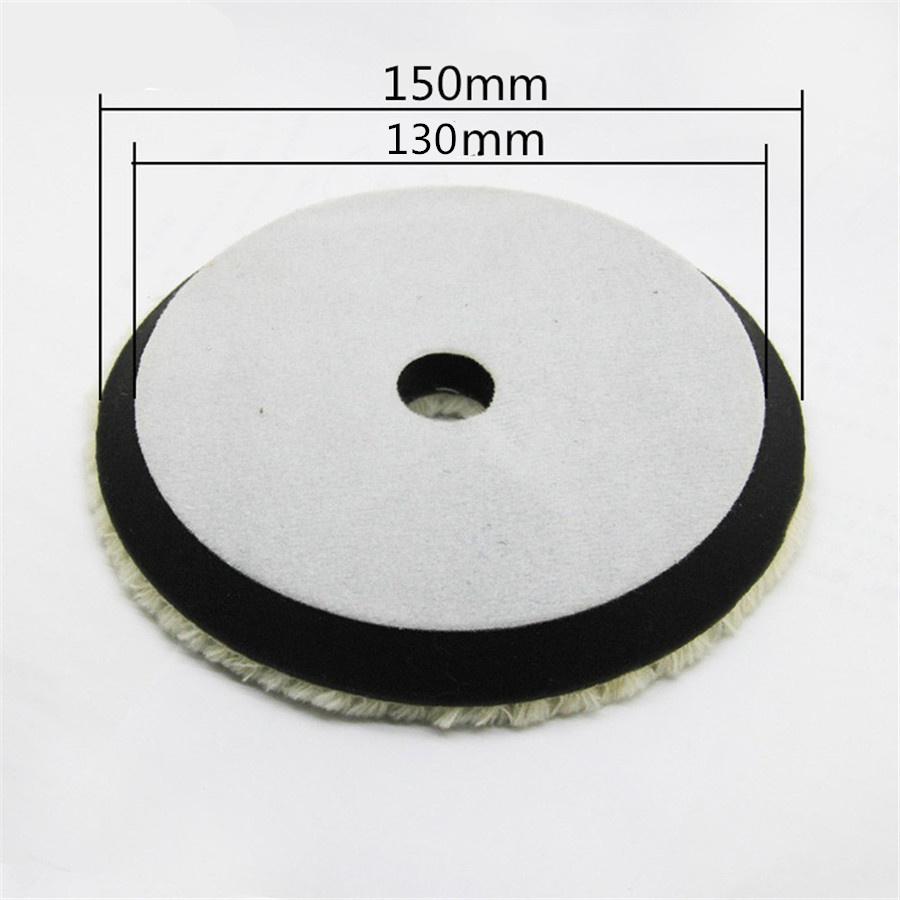 2 Pcs 6" Round Car SUV Care Woolen Polishing Pad Cleaning Waxing Buffing Cushion