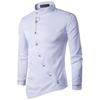 Men Shirt Men Clothing Long Sleeve Shirt Irregular Oblique Button Plain Casual Shirts for Men