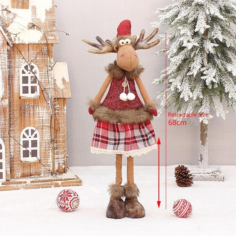 New Creative Christmas Doll Ornament Party Supplies Elk Festival Decoration Embellishment Plush Doll New Year's Supplies