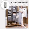 Foldable Cotton Linen Hanging Organizer For Closet 4-Layer Storage Bag Fabric Organizer Shelf Closet Organization