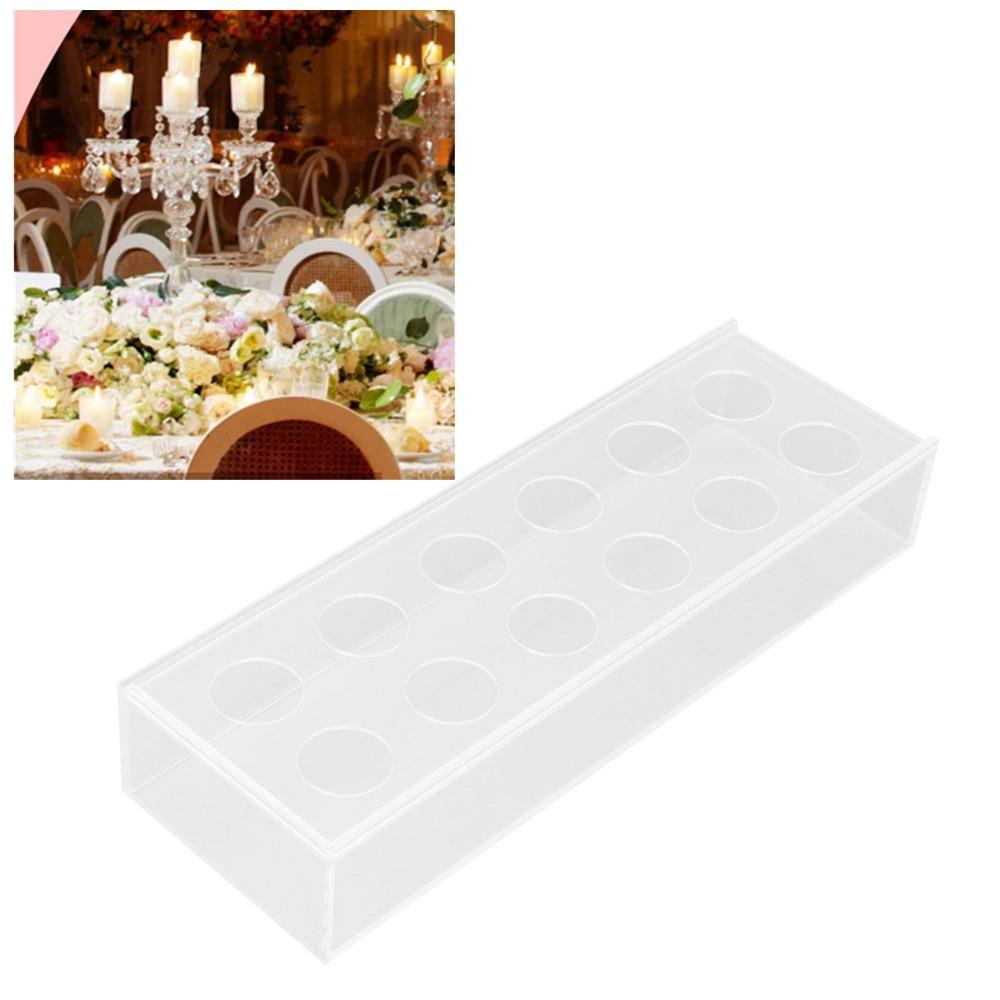 12 Hole Rectangular Floral Centerpiece Rectangular Rectangle Flower Vase Wedding Party