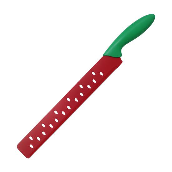 Coltello per anguria con fodero, Coltello da pane seghettato per torta, formaggio, pasticceria, Tagliafrutta in acciaio inossidabile per cucina