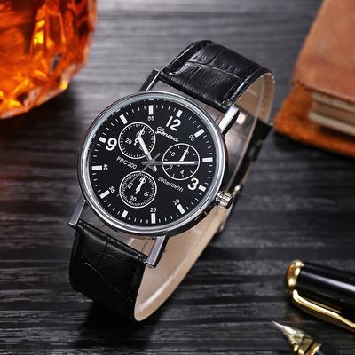 Stylové pánské quartzové hodinky se svítícími ručičkami, kožený řemínek, business hodinky, perfektní dárek pro muže