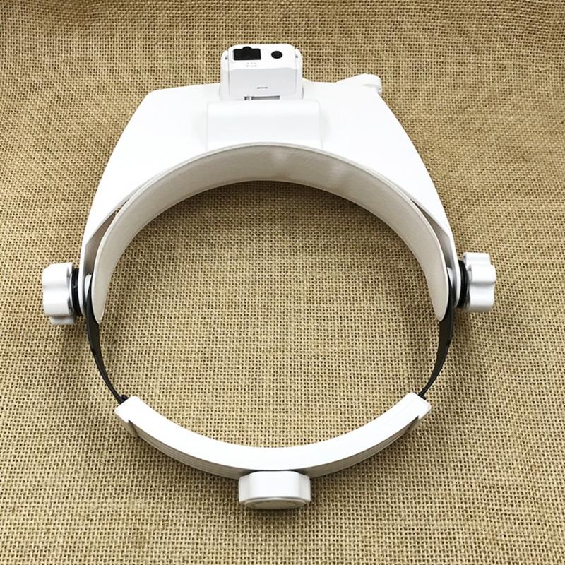 LED Head Magnifier,Hands Free Headband Magnifying Glasses with 5 Led,Professional Jeweler Loupe