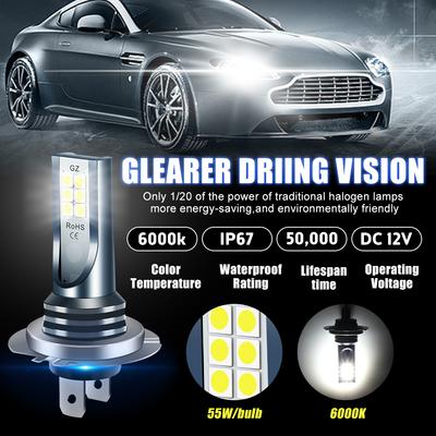 2 sztuki H7 LED Żarówki Reflektorów Samochodowych Światła Przeciwmgielne 110 W Super-Jasne Światło Mijania 6000 K Wodoodporne Super Jasne Do Akcesoriów Samochodowych