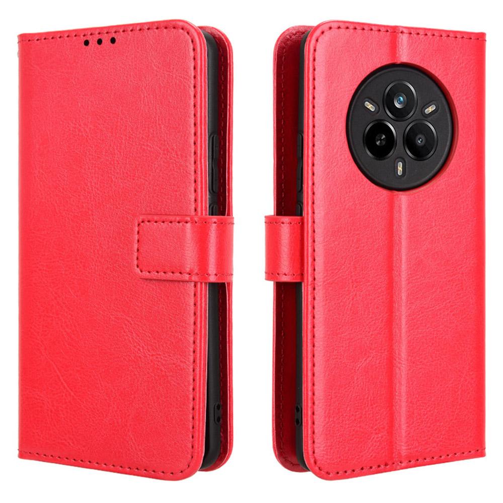 Pro Realme 14 Pro 5G Pouzdro Textura Crazy Horse PU Kůže Kryt Peněženka na Telefon