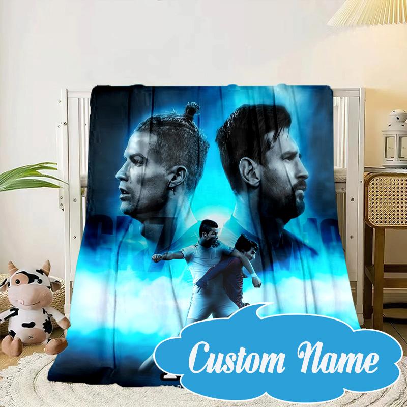 Custom Name Messi's Fiery Legacy Blanket bed sofa Blanket Flannel Blanket for Camping, Hiking, Picnic Essentials,gift for Fan family