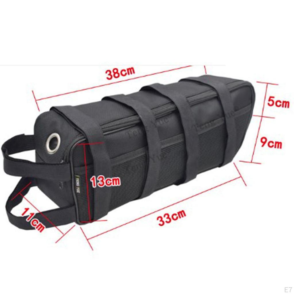 Frame Storage Bag Front Pouch Holder Container Zipper Electric Bike Power for Mini Air Pump Trip