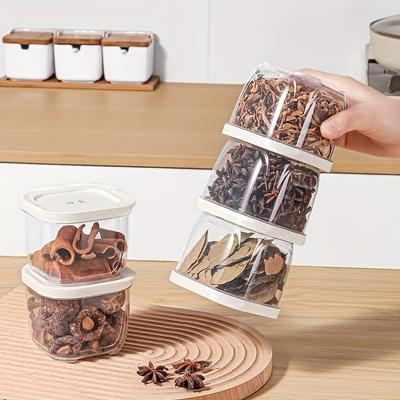 Reusable Small Freezer Storage Containers Stackable Airtight Spice Jars Food Sealing Boxes Kitchen Fridge Organizer and Pantry
