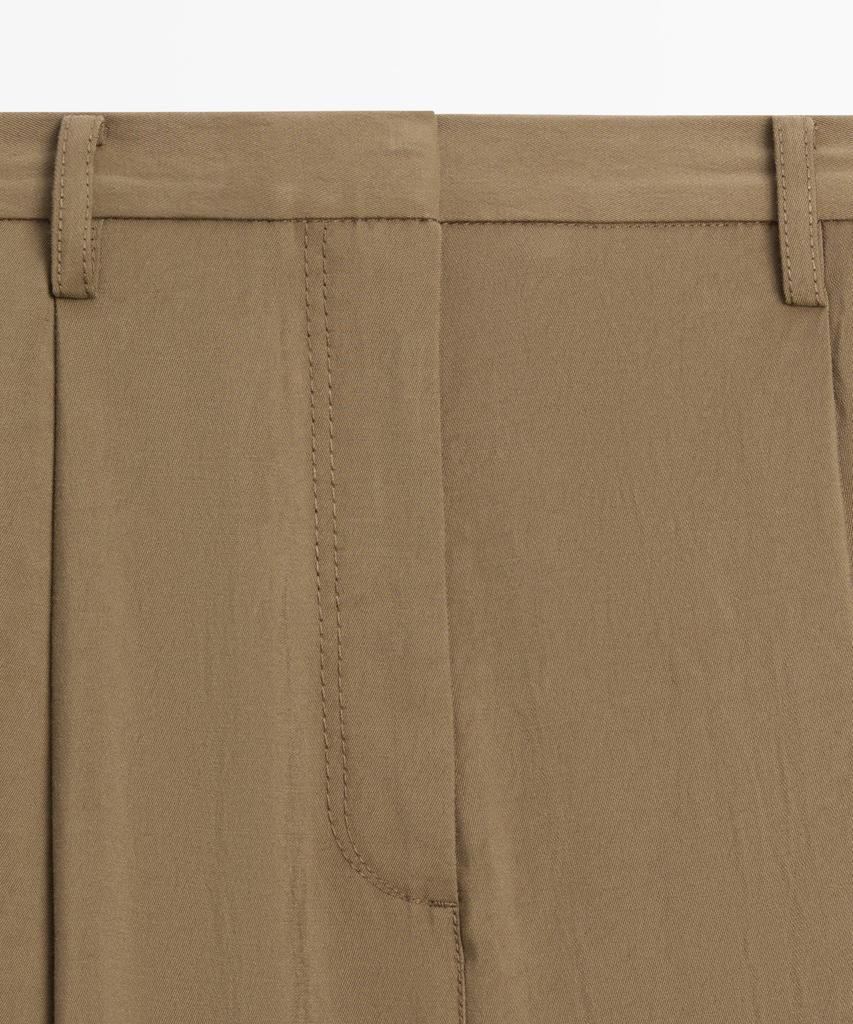 Masimodutti Crop Wide Leg Fluid Pants