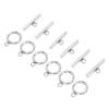 Stainless Steel Round Toggle Clasps T Bar Clasps for Necklace Jewelry Making Steel Color