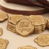 50PCS Wax Seal Stickers - Thank You Words Wedding Invitation Envelope Seal Stickers, Self- Adhesive Antique Gold Stickers
