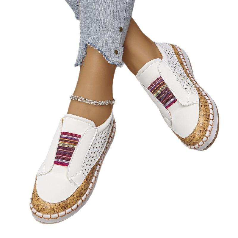 Women's Plus Size PU Leather Casual Sneakers Lightweight Breathable Walking Shoes for Daily Wear