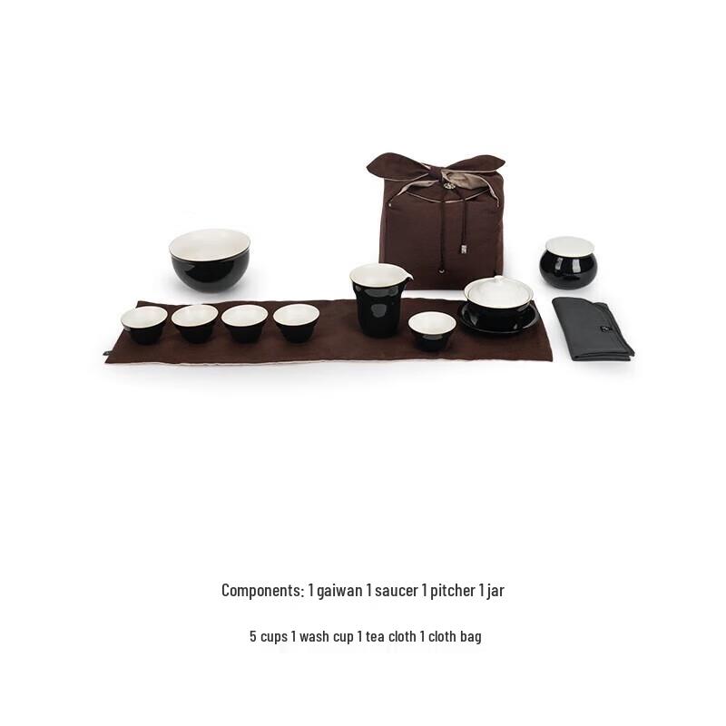Edenus Ceramic Tea Set with San-cai Gaiwan