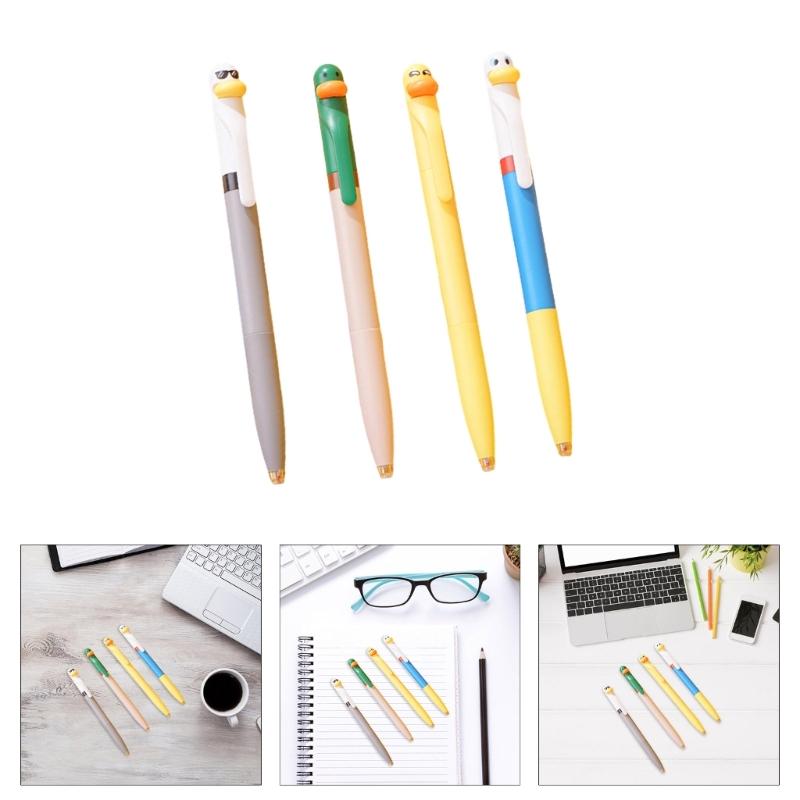 Cartoon Duck Gel Pen 0.5mm Tip Twist Action Gel Pen Quick Drying Journaling Pen Smooth Writing Experience for Writing