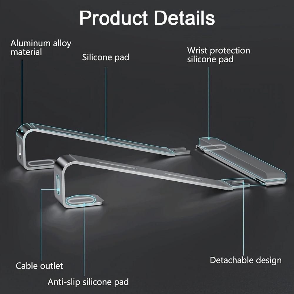 Laptop Stand for Desk, Metal Computer Riser, Heavy Stable PC Holder, Ergonomic Laptops Elevator for 12 To 17.3 Inches Notebook Computer