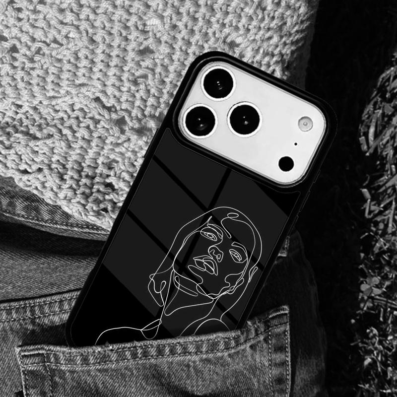 Poster Minimalist Face Artwork mobile phone case Compatible with IPhone 17 16 15 14 13 12 11Pro Max 17 Air cover
