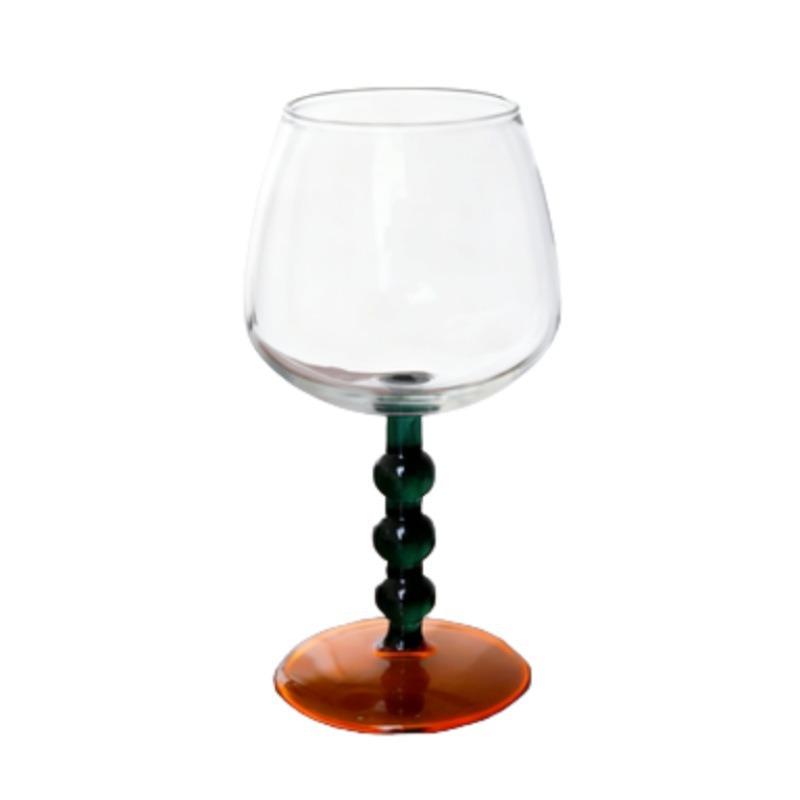 Beaded Tall Wine Glass Champagne Cocktail Glass Home Bar Splicing Colored Borosilicate Glass Wine Glass