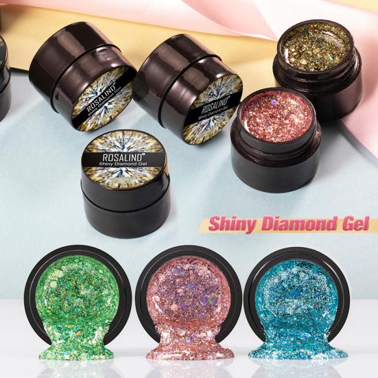 Glitter Rhinestone UV LED Nail Gel Polish Soak Off Varnish Lacquer