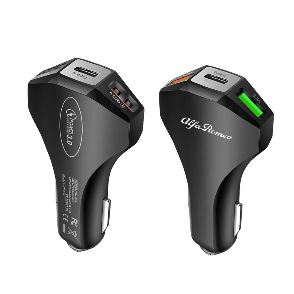 Car Stickers For Alfa Romeo USB Car Charger Type C PD Fast Charging Adapter For Alfa Romeo Giulia Stelvio Giulietta Sportiva 159